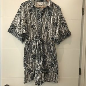 Anthropologie Button Front Shorts Romper.